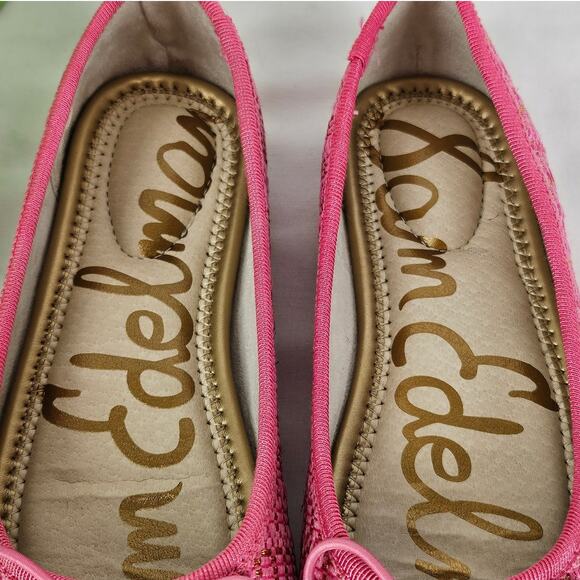SAM EDELMAN GIRL’S FELICIA PINK WOVEN BALLET FLATS — SIZE 13 • CHIC & COMFY - Picture 5 of 13